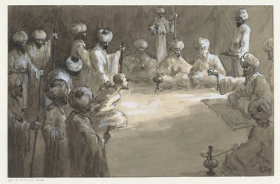 Meeting of Men by H.C. Louwerse (signed by artist)