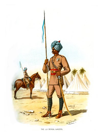 The 13th Bengal Lancers, c1890 by H. Bunnett