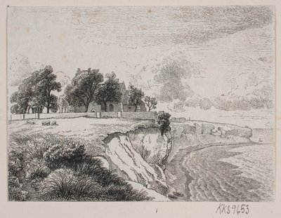 Stevns Cliff with Højerup Church by H. C. Henneberg