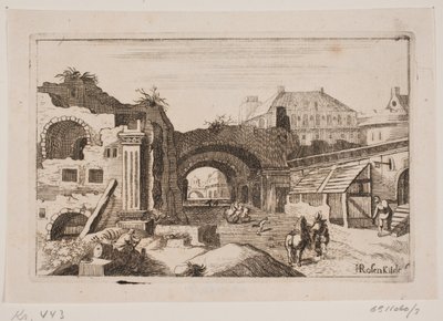 City Interior with Ruins of Classical Buildings by H. Rosenkilde