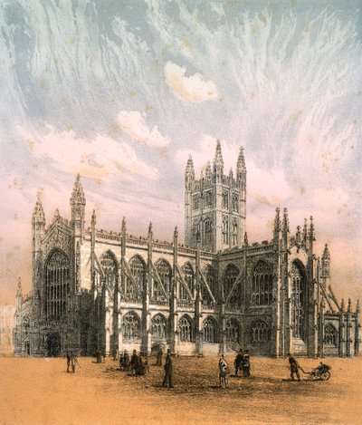 Bath Abbey, Somerset, c1870 by Hanhart