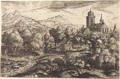 Mountainous Landscape with a Village by Hanns Lautensack