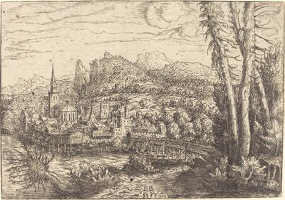 View of a City near a River by Hanns Lautensack