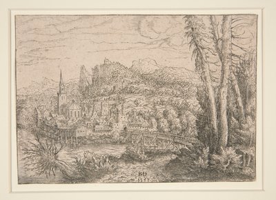 View of a City near a River by Hanns Lautensack