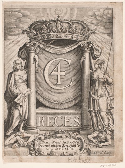 Title Page to Christian IV Recess 1643 by Hans Andreas Greys