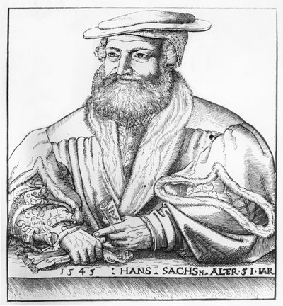 Portrait of Hans Sachs, 1545 by Hans Brosamer