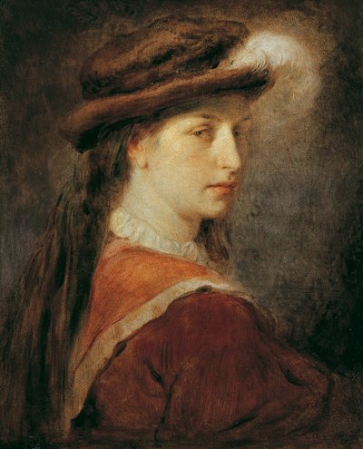 Lady with Feather Hat by Hans Canon