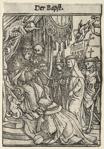Dance of Death: The Pope by Hans Holbein