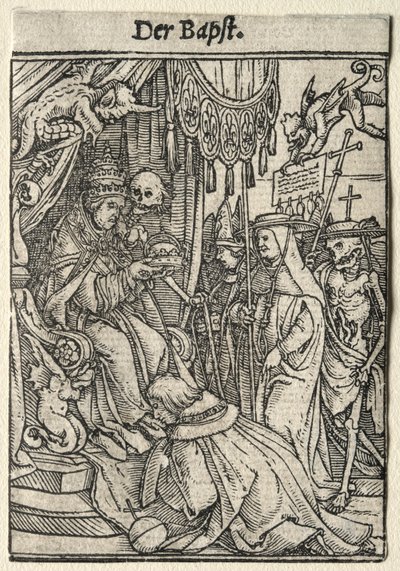 Dance of Death: The Pope by Hans Holbein