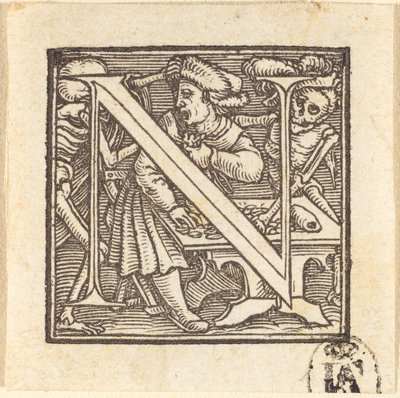 Letter N by Hans Holbein der Jüngere