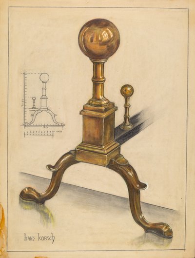 Andiron by Hans Korsch