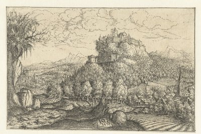 Landscape with Castle on a Mountain by Hans Lautensack