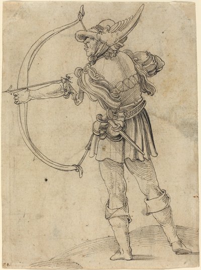 Archer Drawing His Bow by Hans Leonard Schaufelein