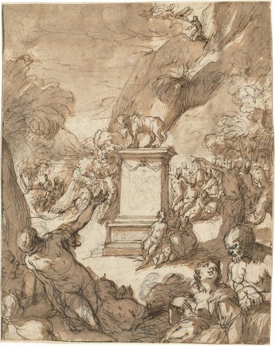 The Adoration of the Golden Calf by Hans Rottenhammer