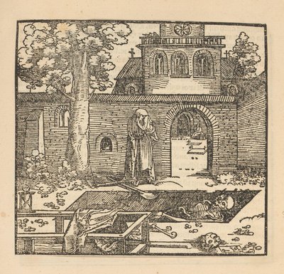 Crying Woman by a Grave by Hans Schäufelein (possibly)