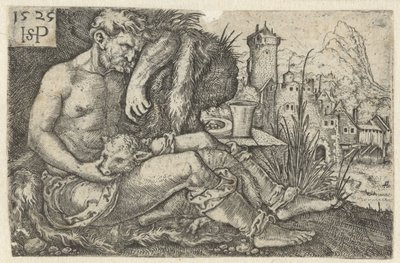 Shepherd and a Sheep by Hans Sebald Beham