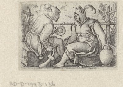 Jester with Phallus and Female Jester by Hans Sebald Beham