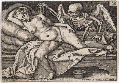 Sleeping Girl and Death by Hans Sebald Beham