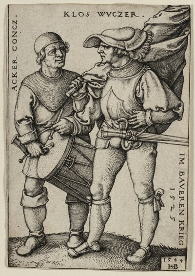 Standard-Bearer and Drummer by Hans Sebald Beham