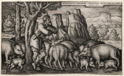 The Prodigal Son: Tending Swine by Hans Sebald Beham