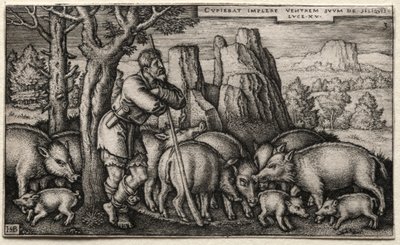 The Prodigal Son: Tending Swine by Hans Sebald Beham