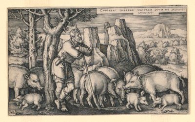 The Prodigal Son among Swine by Hans Sebald Beham