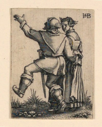 The Wedding Procession: Couple Dancing Left by Hans Sebald Beham