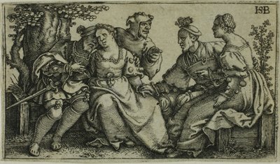 Two Couples and the Buffoon by Hans Sebald Beham