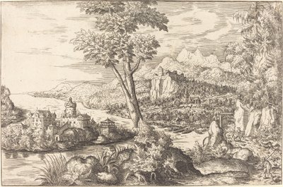 Landscape with Three Men, c. 1558-1559 by Hans Sebald Lautensack