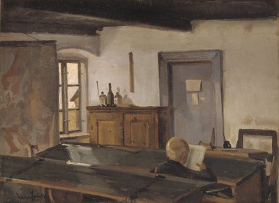 A Schoolroom with a Reading Boy by Hans Smidth