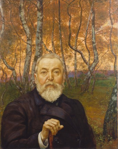 Self-Portrait in a Birch Grove by Hans Thoma