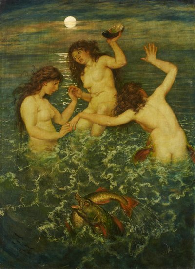 Three Mermaids by Hans Thoma