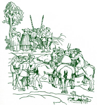 Armed farmers plot amongst themselves by Hans Tirol