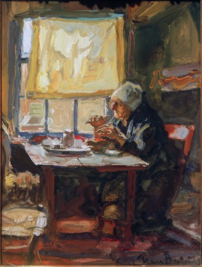Old Woman at the Breakfast Table by Hans von Bartels