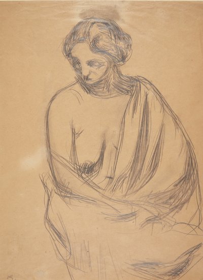 Seated Female Model by Harald Giersing
