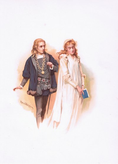 Hamlet and Ophelia, illustration from Hamlet by Harold Copping