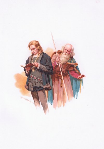 Hamlet and Polonius, illustration from Hamlet by Harold Copping