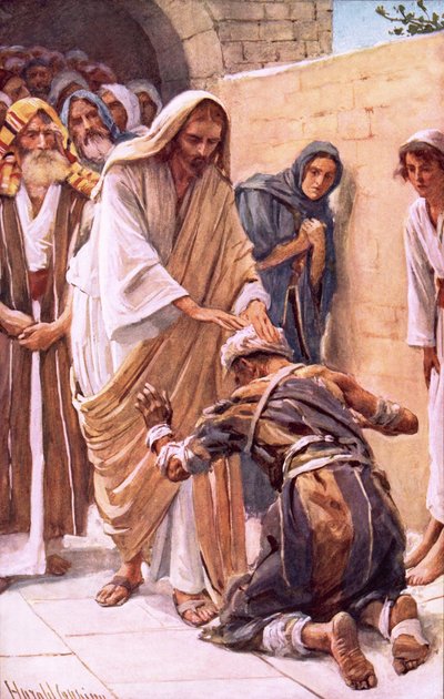 The Healing of the Leper by Harold Copping