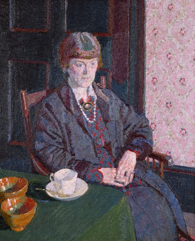Woman Sitting at a Table by Harold Gilman