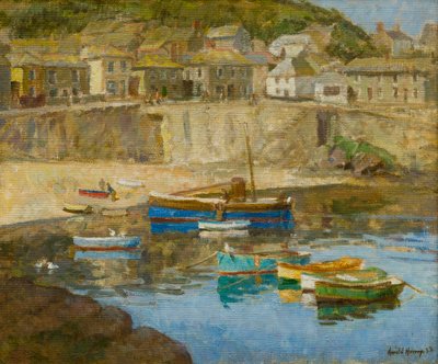 Mousehole Harbour, c.1920 by Harold Harvey