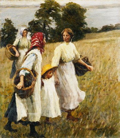 The Blackberry Harvest, c.1908 by Harold Harvey