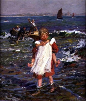 Wading Ashore by Harold Harvey