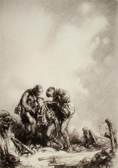 Stretcher Bearers by Harold James Mowat