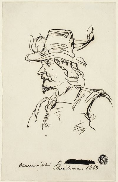 Head of a Cavalier by Harrison William Weir