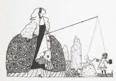 A woman as a puppet-master. by Harry Clarke