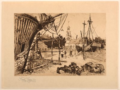 Wharf, Kennebunkport, Maine by Harry Fenn