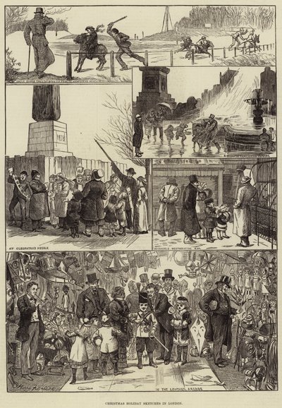 Christmas Holiday Sketches in London by Harry Furniss