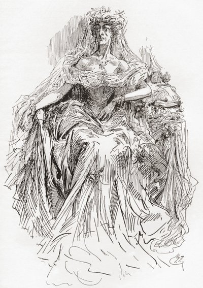 Miss Havisham (engraving) by Harry Furniss