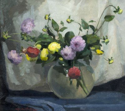 Still Life, Pompom Dahlias by Harry Gordon Shields