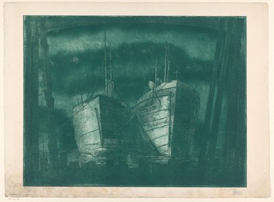 Two Barges by Harry van Mook (signed by artist)